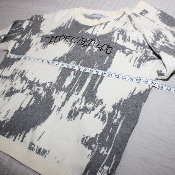 Aelfric Eden Womens Sweater Gray White Oversized Soft Crewneck Size XL - Picture 7 of 8